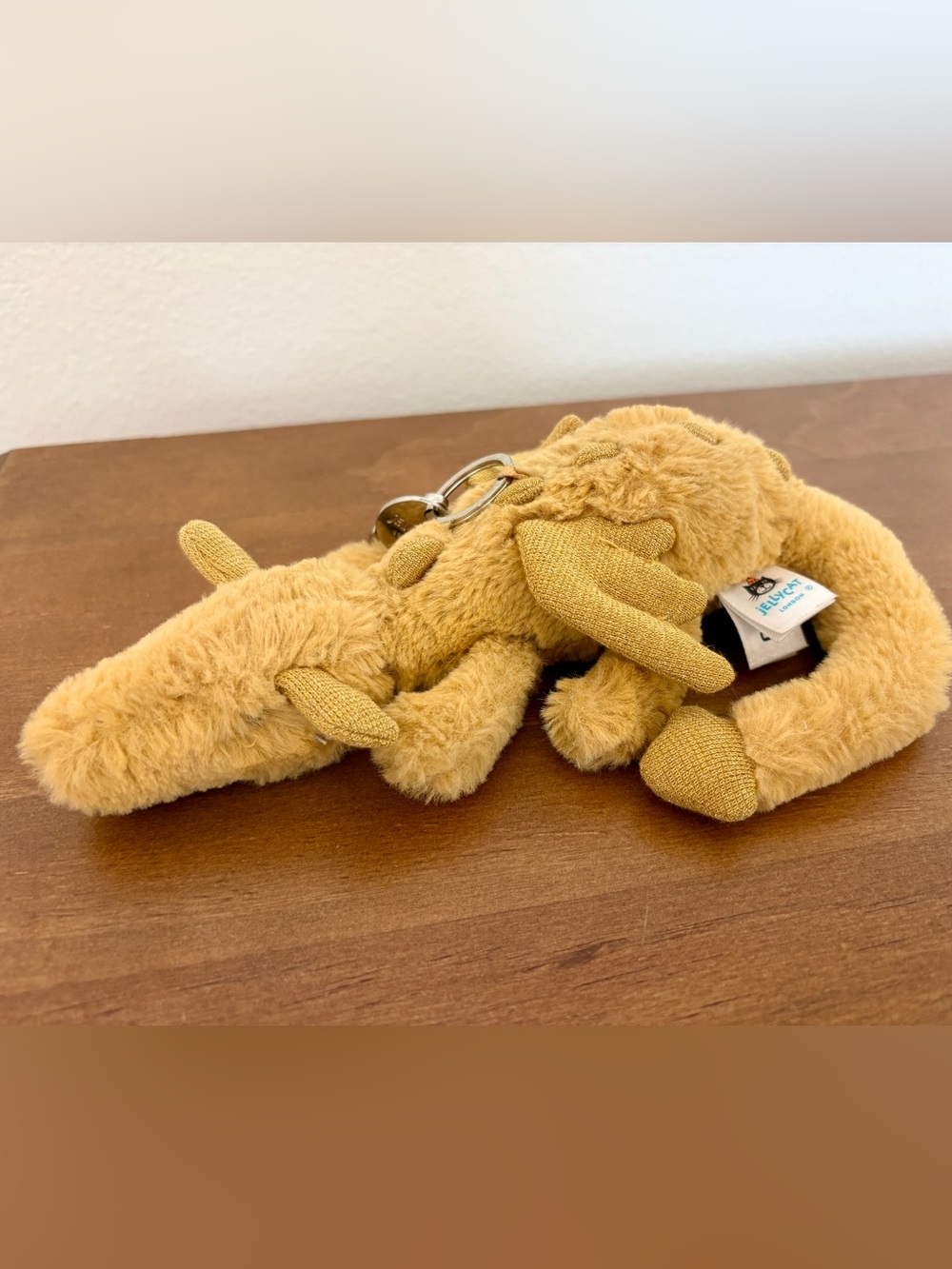 Jellycat retired golden dragon bag charm